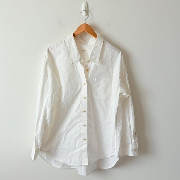 Aritzia Wilfred Free Relaxed Button Up Shirt White Size Small - Picture 4 of 9